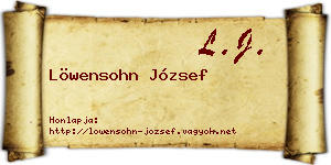 Löwensohn József névjegykártya